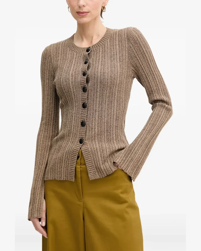 Sisley ribbed slit-cuff cardigan - Grün Grün
