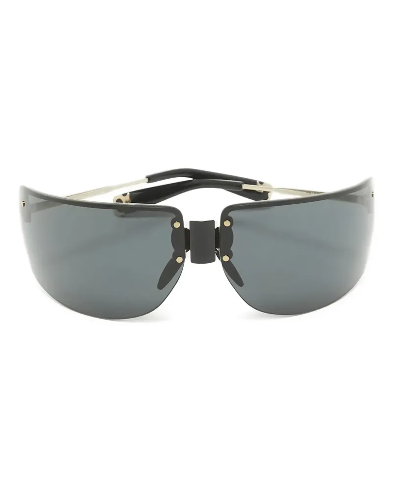 Tory Burch Sonnenbrille mit Shield-Gestell - Schwarz Schwarz