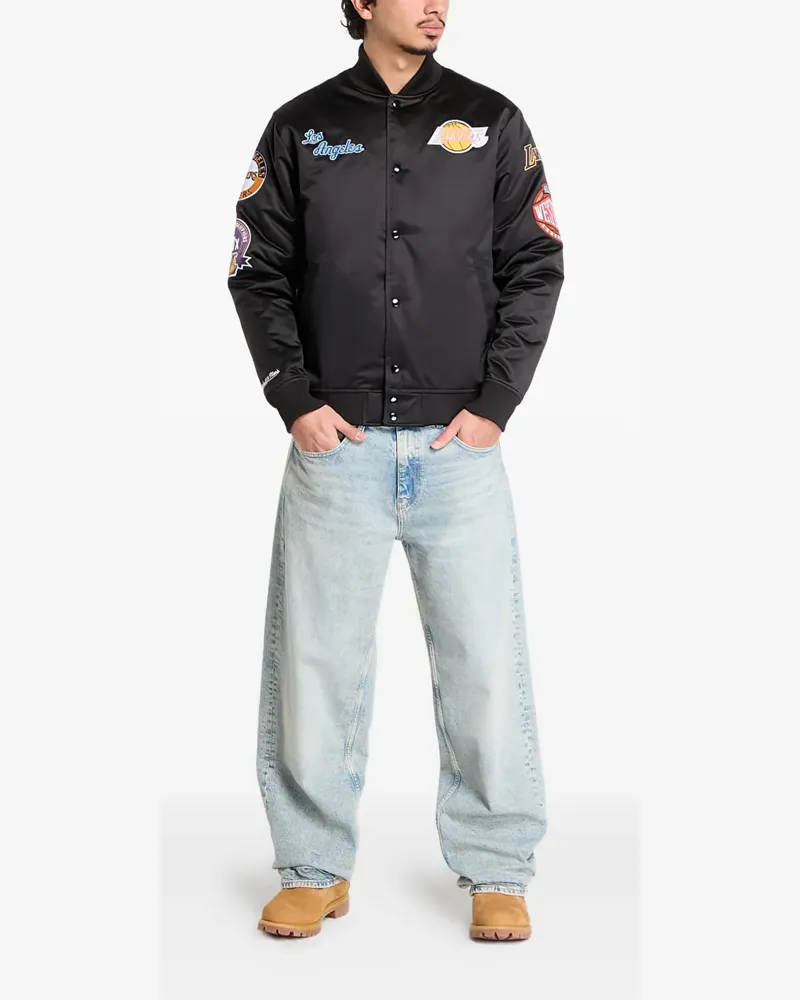 Mitchell & Ness NBA Blackout Heavyweight buttoned jacket - Schwarz Schwarz