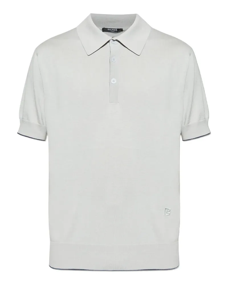Balmain Kurzärmeliges Poloshirt - Grau Grau