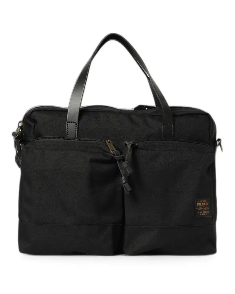 Filson Dryden logo-patch briefcase - Schwarz Schwarz