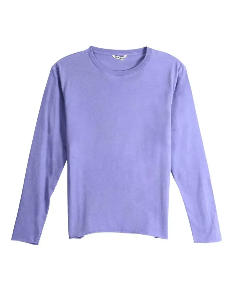 AURALEE Langarmshirt mit gerolltem Saum - Violett Violett