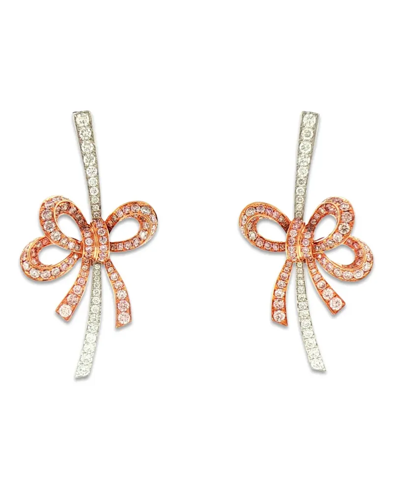 HYT Jewelry Ohrringe mit Diamantschleife - Rosa Rosa