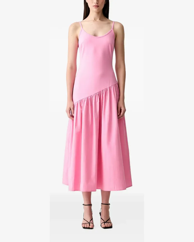 Never Fully Dressed Asymmetrisches Midikleid mit Volants - Rosa Rosa