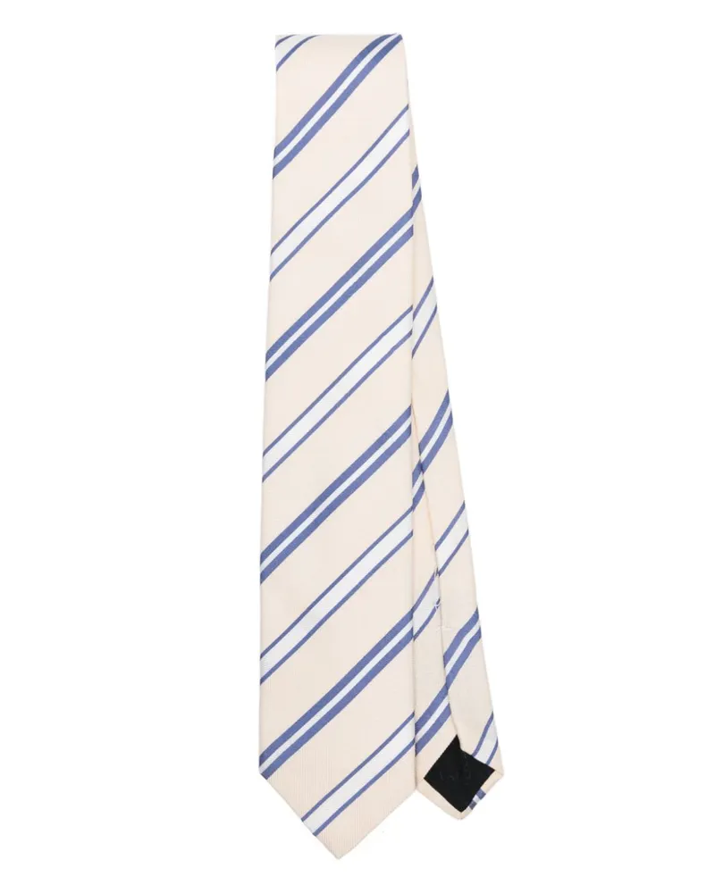 LARDINI Gestreifte Krawatte aus Seide - Nude Nude