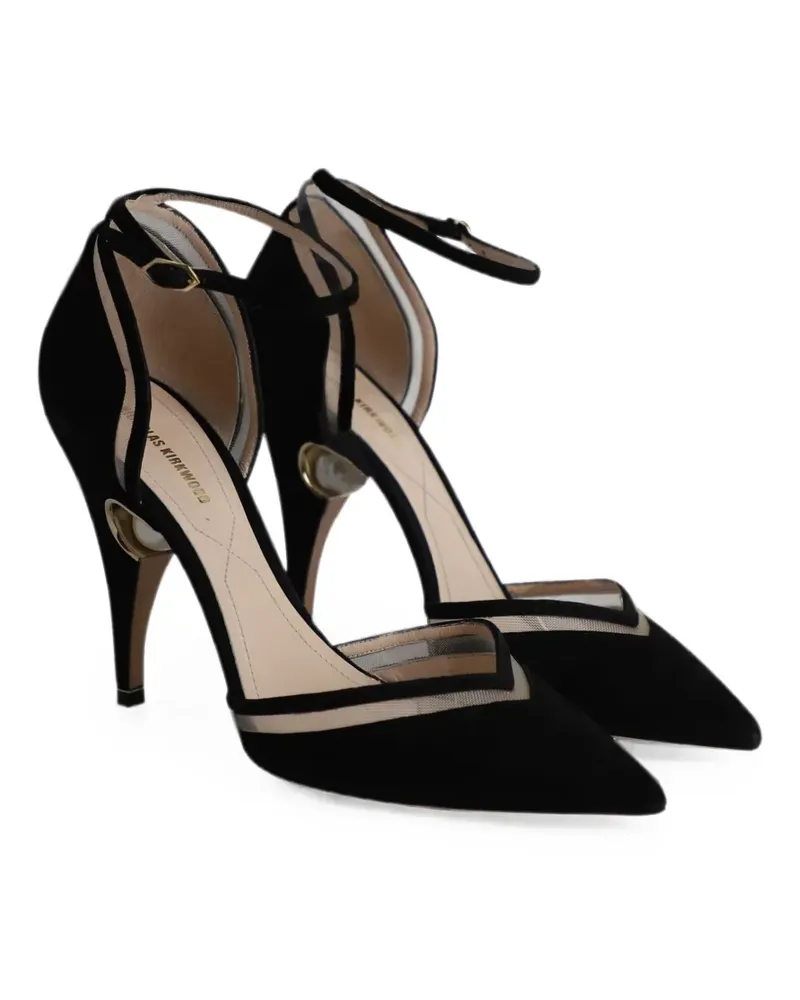 Nicholas Kirkwood pearl-embellished ankle-strap pumps - Schwarz Schwarz