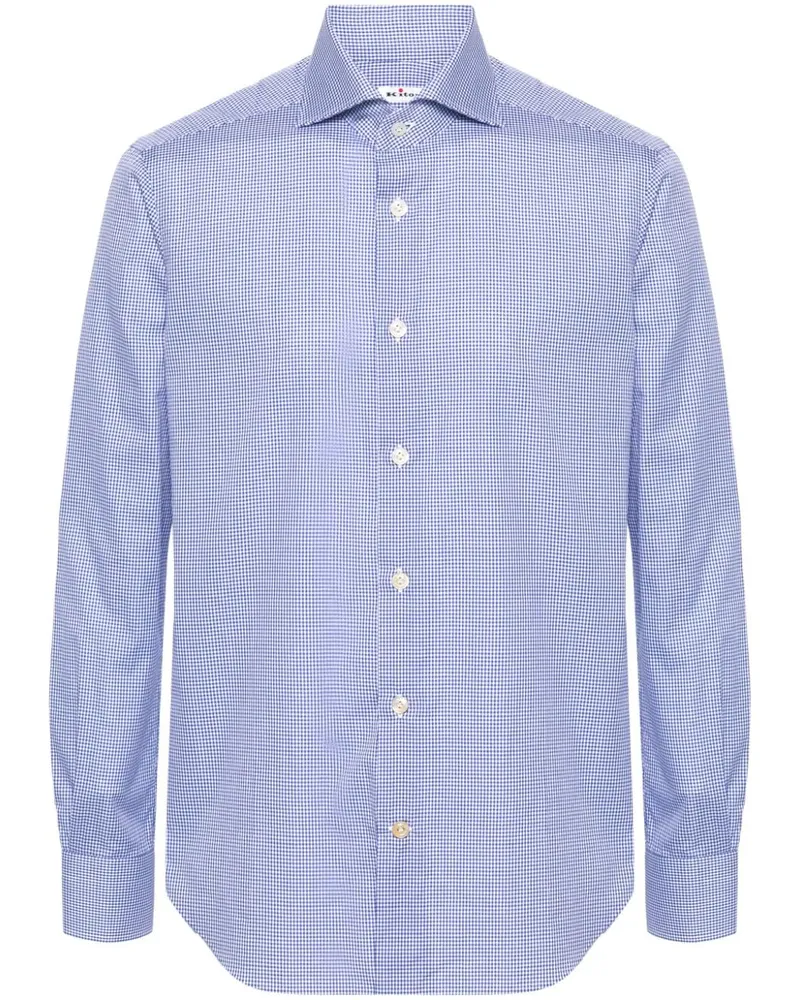 Kiton Hemd mit Vichy-Karo Blau