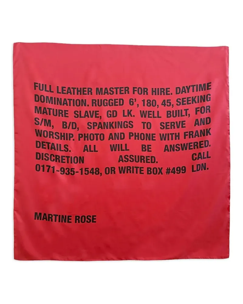 Martine Rose logo-lettering scarf - Rot Rot