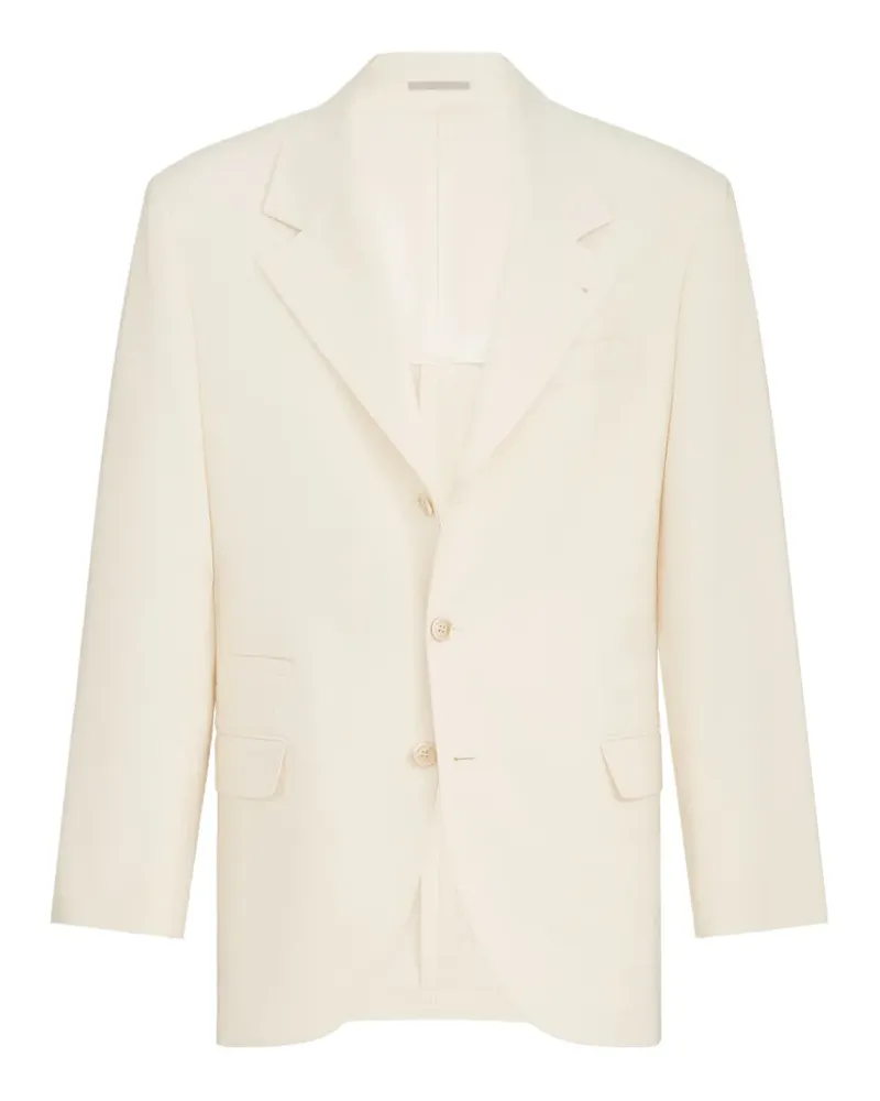 Brunello Cucinelli Chevron Sakko aus Schurwolle und Baumwolle - Nude Nude