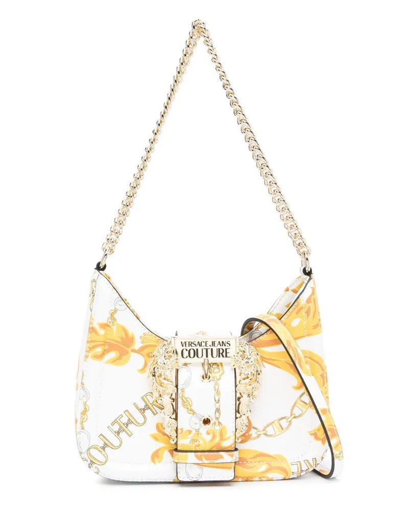 Versace Jeans Schultertasche mit Chain Couture-Print - Weiß Weiß