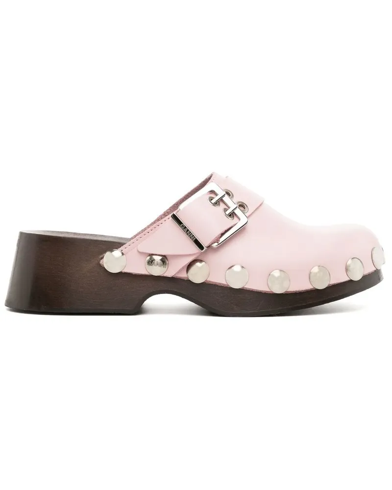 Ganni Mules mit Nieten - Rosa Rosa