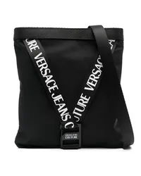 Versace Jeans Schultertasche mit Logo-Print Schwarz