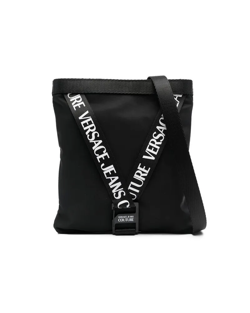 Versace Jeans Schultertasche mit Logo-Print - Schwarz Schwarz
