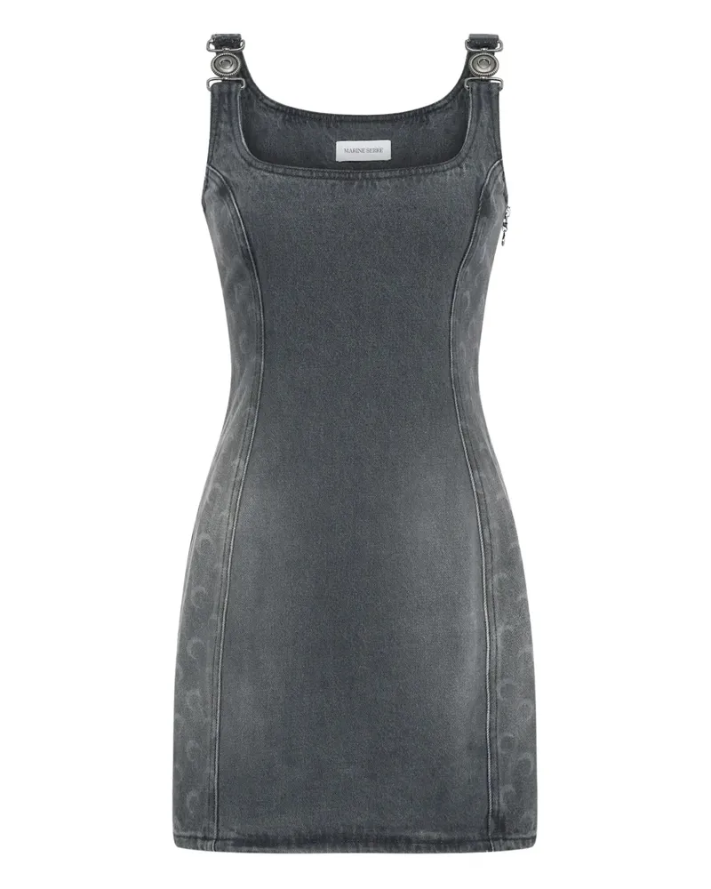 Marine Serre Moon sleeveless denim dress - Grau Grau