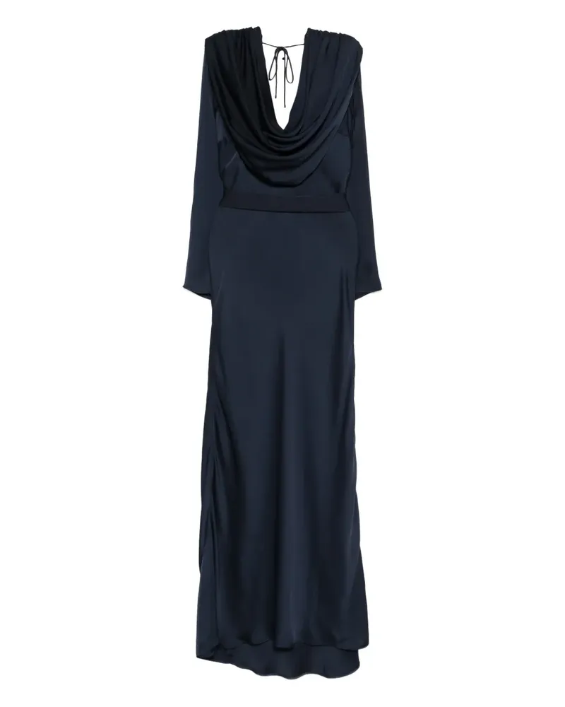 ROTATE Birger Christensen satin cowl-neck maxi dress - Blau Blau