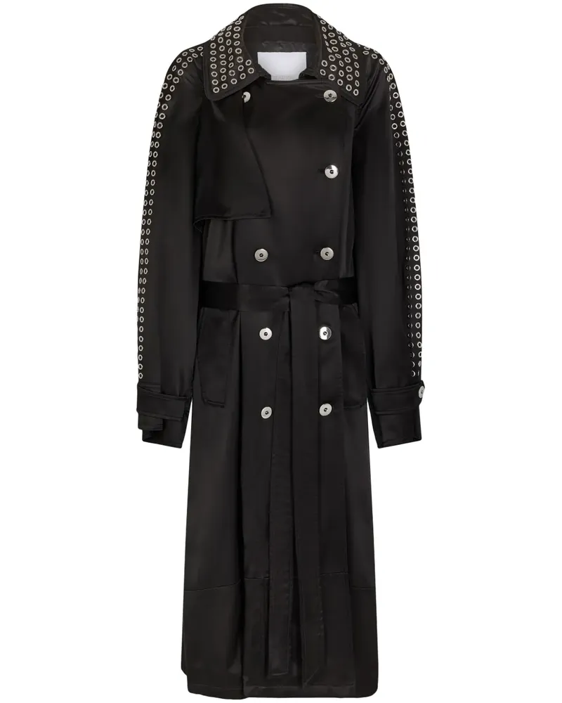 Paco Rabanne Trenchcoat mit Ösendetail - Schwarz Schwarz
