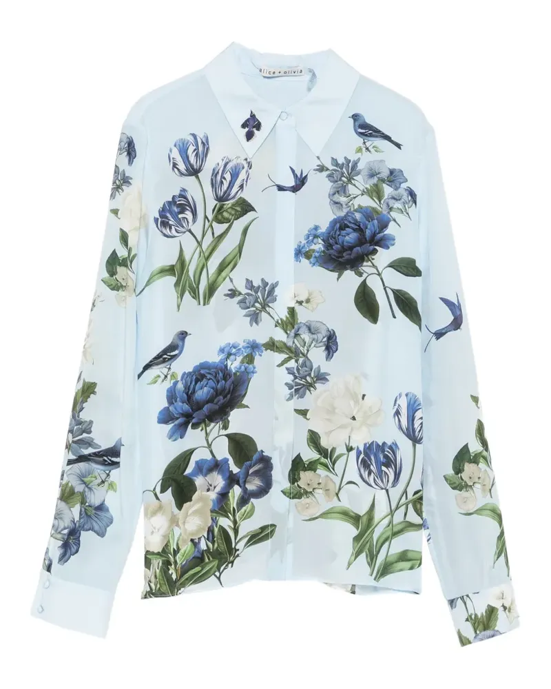 Alice + Olivia Hemd mit Blumenprint - Blau Blau