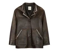 Klassische Lederjacke - Braun