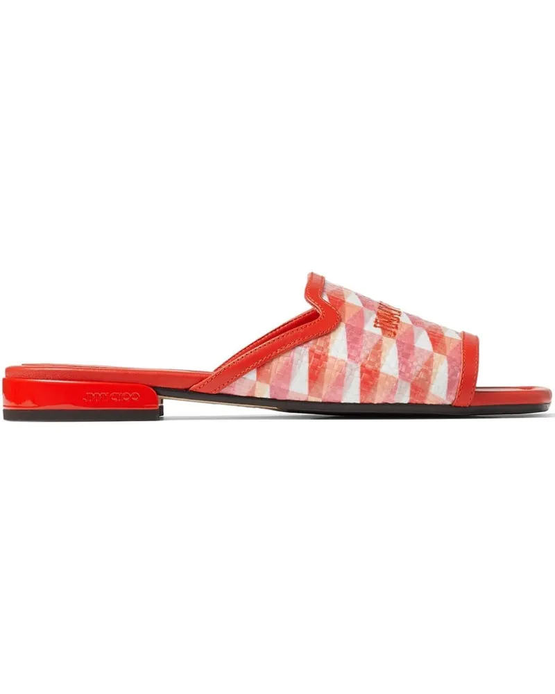 Jimmy Choo Nako Pantoletten mit Rauten-Print - Rot Rot