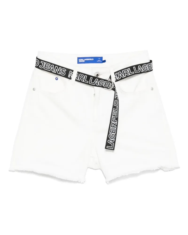 Karl Lagerfeld Shorts mit Gürtel - Weiß Weiß
