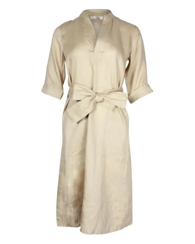 Vanessa Bruno linen/flax belted dress - Nude Nude