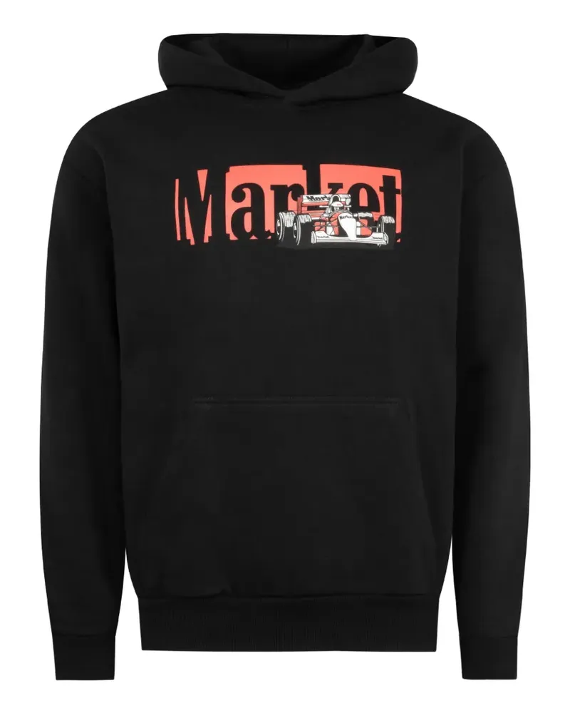 Market race graphic hoodie - Schwarz Schwarz