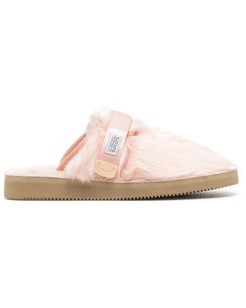 SUICOKE Zavo-2eu Slipper aus Faux Fur - Rosa Rosa