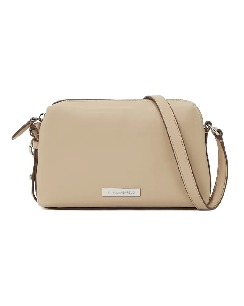 Karl Lagerfeld Schultertasche mit Logo-Schild - Nude Nude