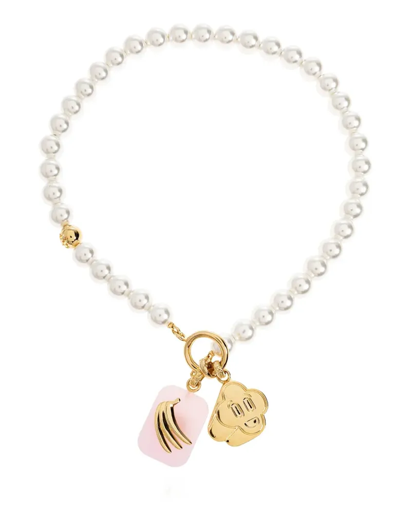 Casablanca Paris icon pearl necklace - Gold Gold