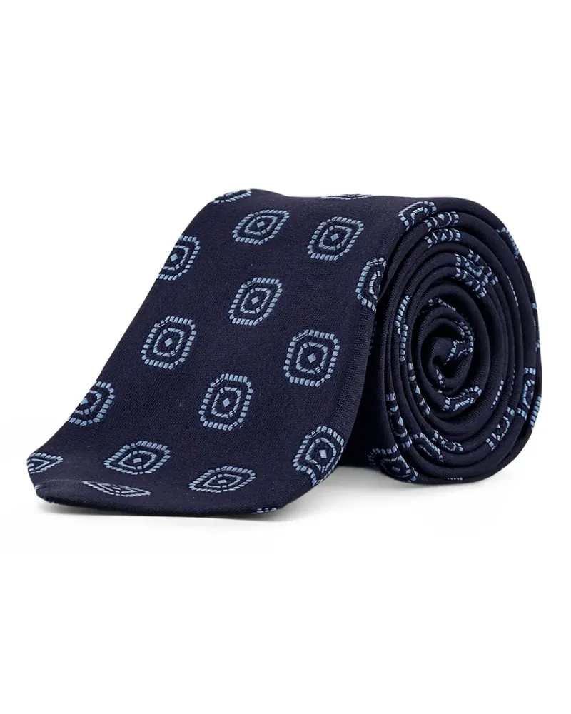 Kiton Geometrisch gemusterte Krawatte - Blau Blau