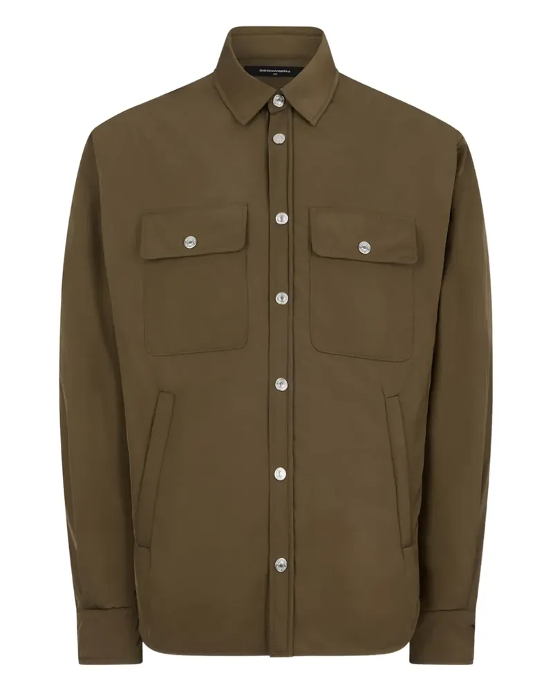 Dsquared2 Wattiertes Hemd mit Knopfmanschetten - Braun Braun