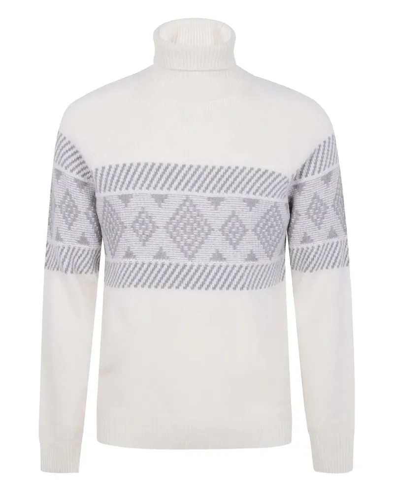 BARBA Klassischer Pullover - Weiß Weiß