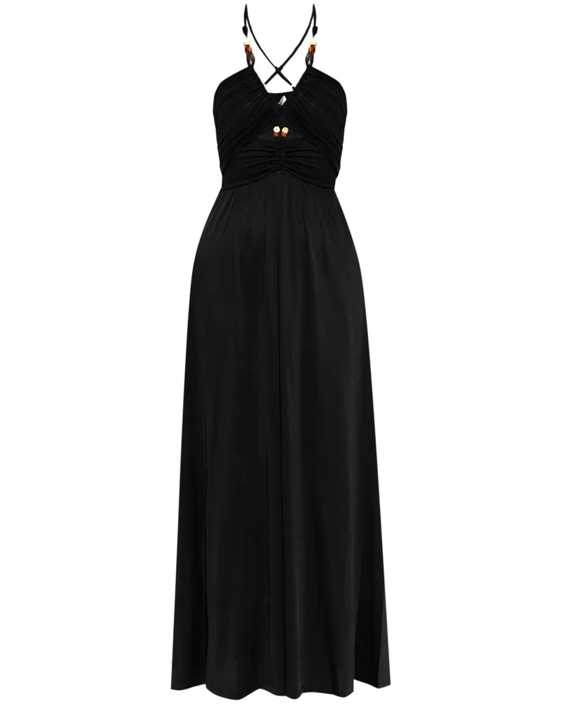 Diane von Furstenberg Cami Maxikleid mit Perlenverzierung - Schwarz Schwarz