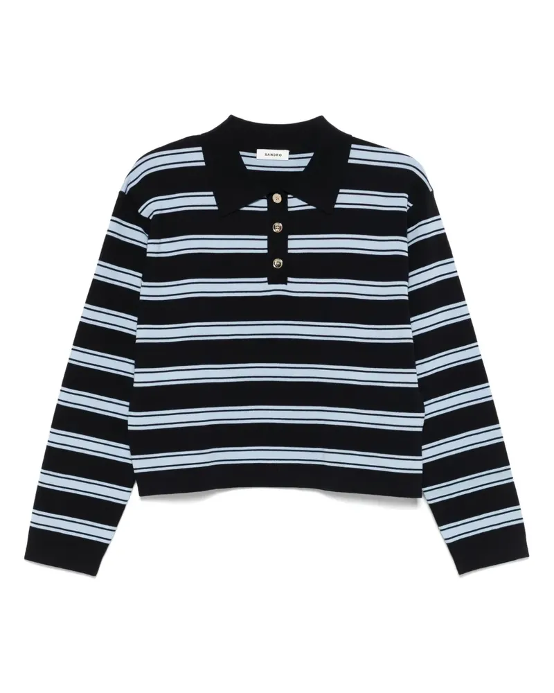Sandro Gestreiftes Poloshirt - Blau Blau