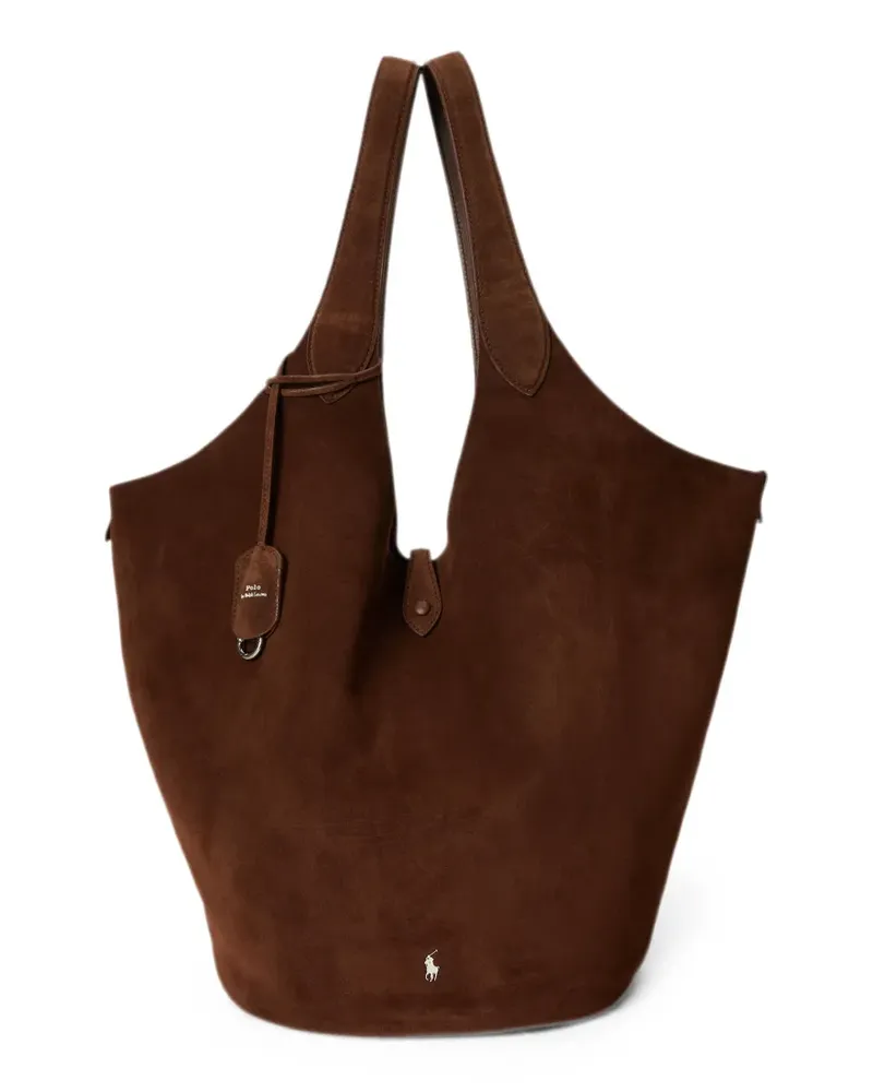 Ralph Lauren Polo Play Tote Bag aus Kalbswildleder - Braun Braun
