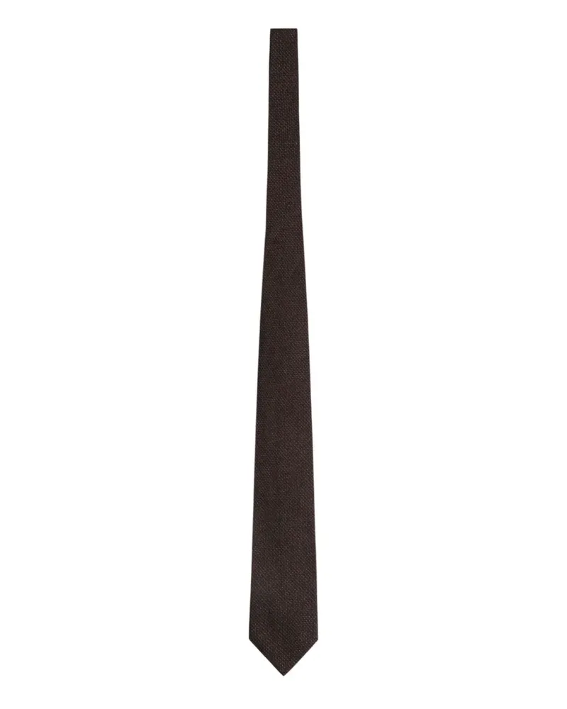 Ermenegildo Zegna textured silk tie - Braun Braun