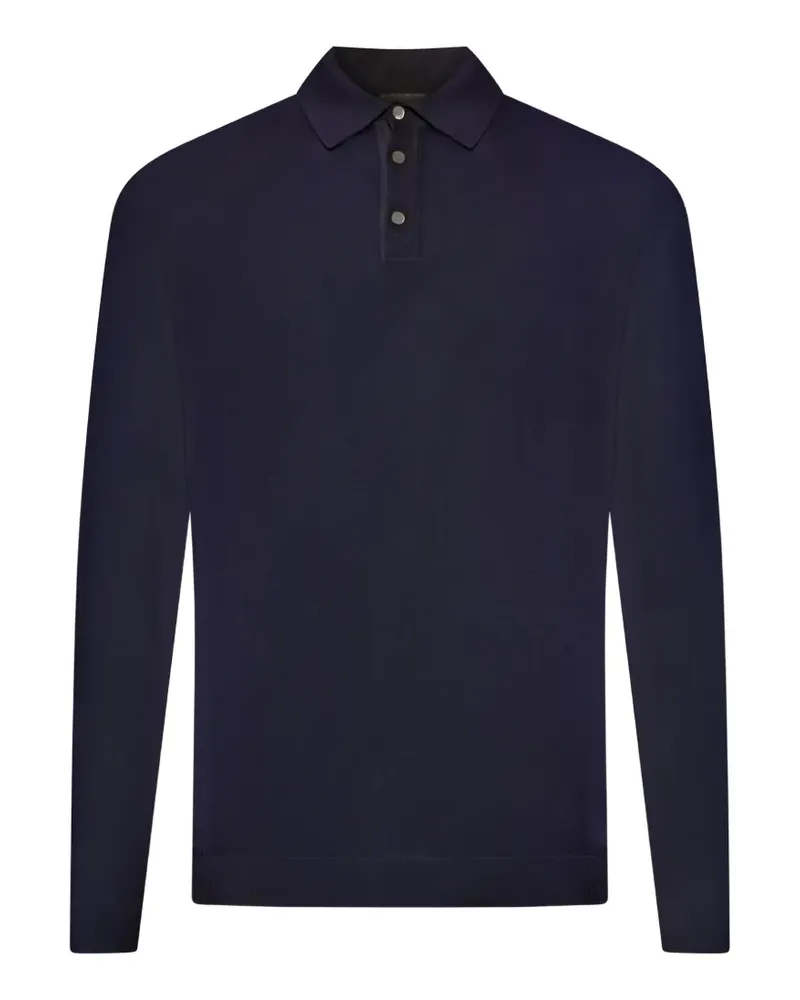 Roberto Collina Langärmeliges Poloshirt - Blau Blau
