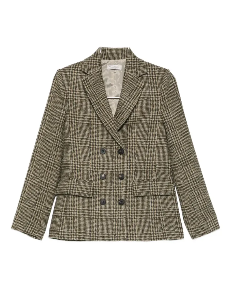 Antonelli Firenze Doppelreihiger Blazer mit Check - Grün Grün