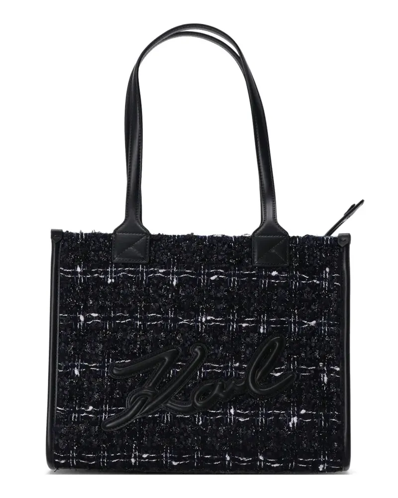 Karl Lagerfeld logo-appliqué top-handle tote bag - Schwarz Schwarz