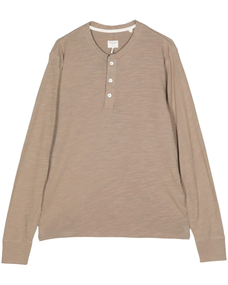 Rag & Bone Henley-T-Shirt aus Baumwolle Braun