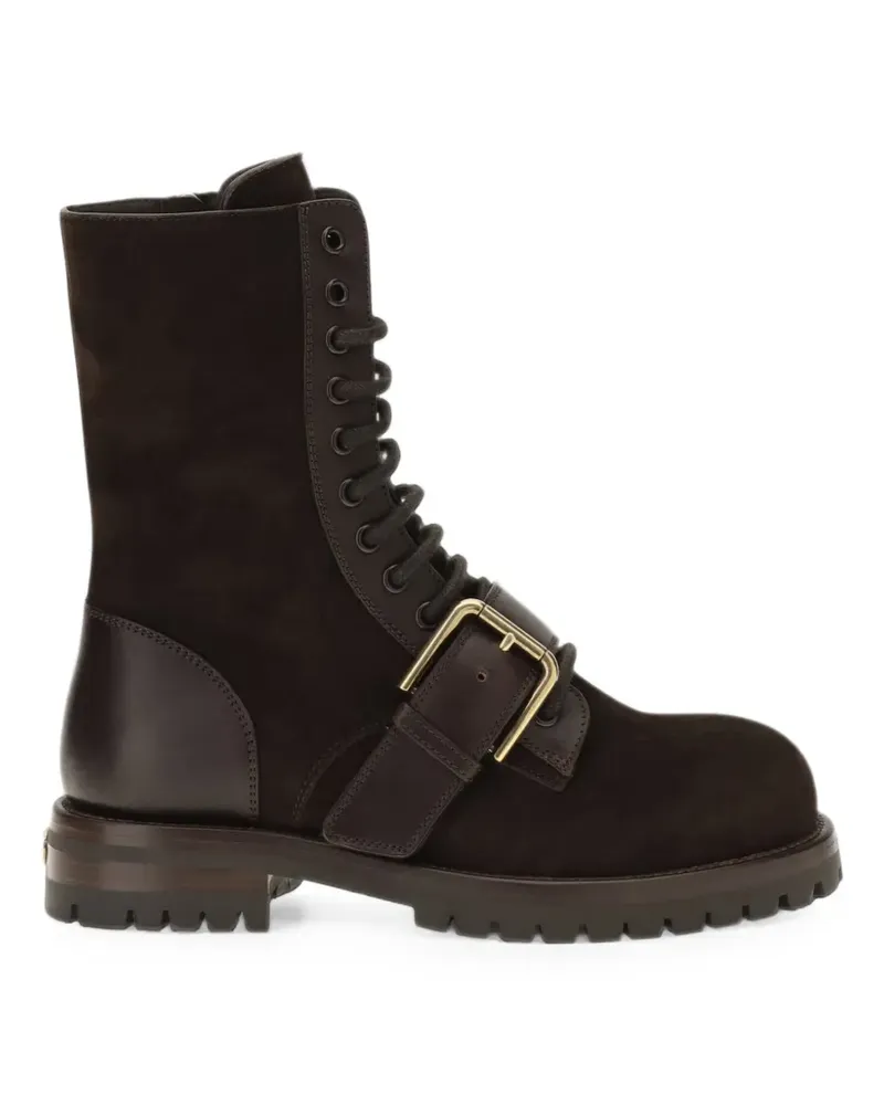 Dolce & Gabbana Stiefel mit Schnalle - Braun Braun