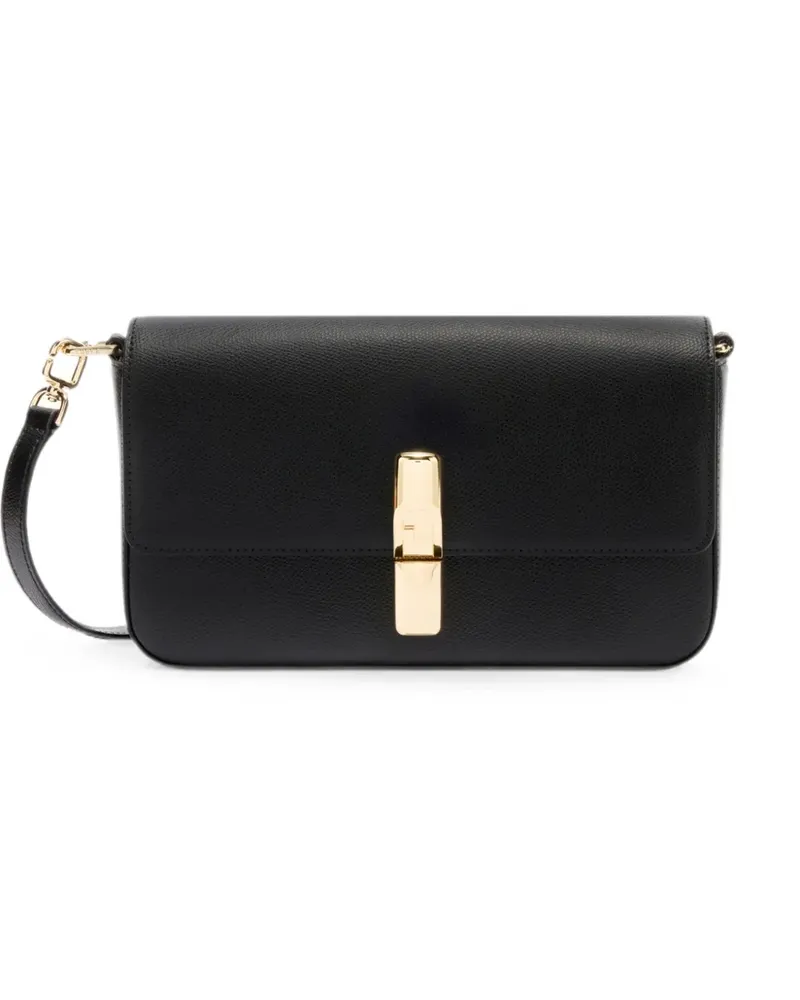 Furla logo-clasp leather shoulder bag - Schwarz Schwarz