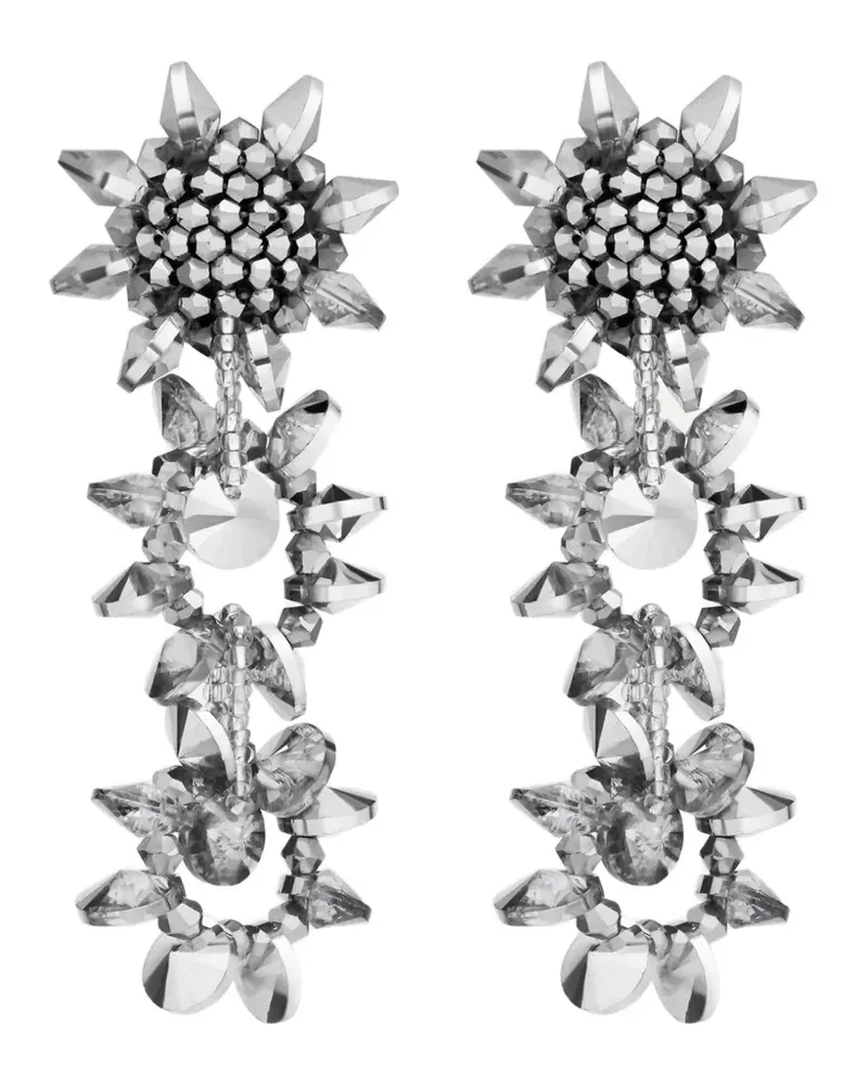 Oscar de la Renta Postback-Ohrringe mit Perlen-Pompons - Silber Silber
