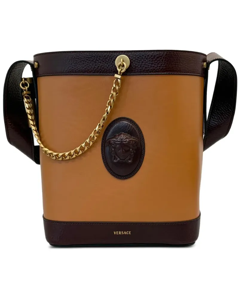 Versace small Medusa chain bucket bag - Nude Nude