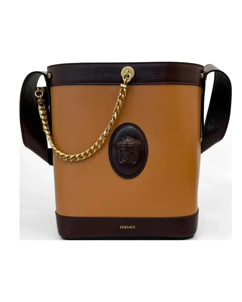 Versace small Medusa chain bucket bag - Nude Nude