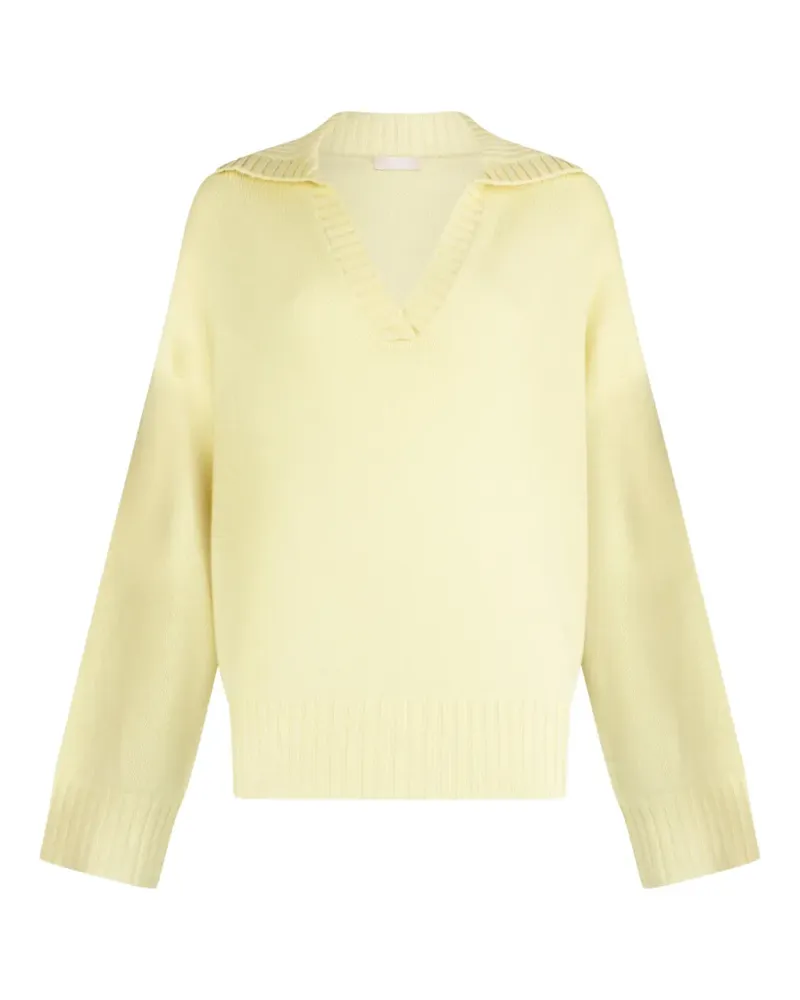 Liu Jo V-neck logo sweater - Gelb Gelb