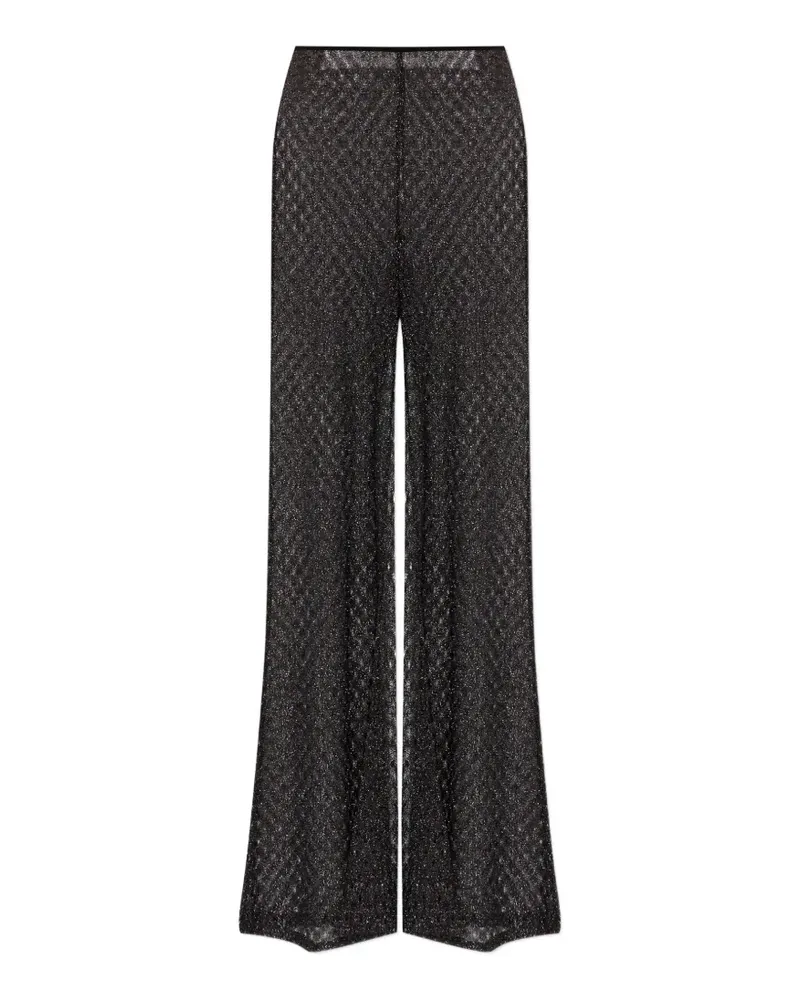 Missoni metallic-effect open-knit trousers - Schwarz Schwarz