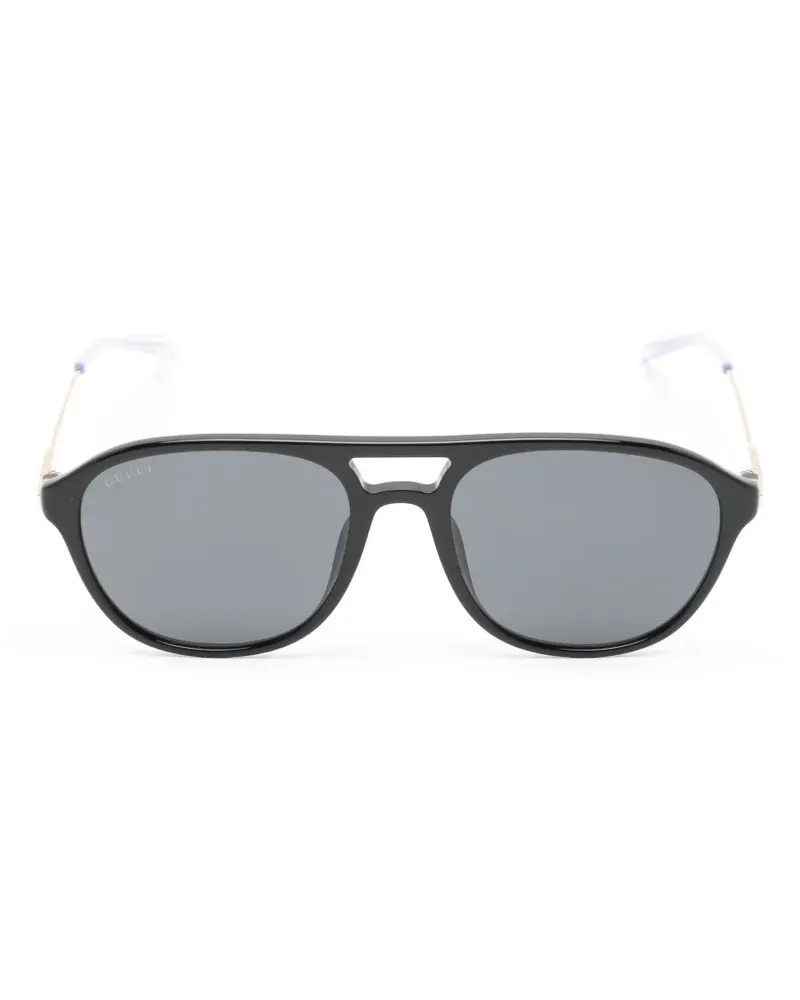 Gucci Sonnenbrille mit Doppelsteg - Schwarz Schwarz