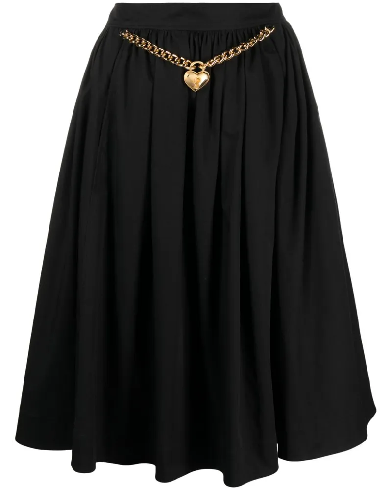 Moschino Midirock mit Herzanhänger - Schwarz Schwarz