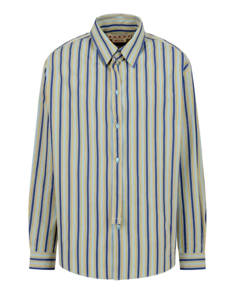 Marni d-ring striped shirt - Blau Blau